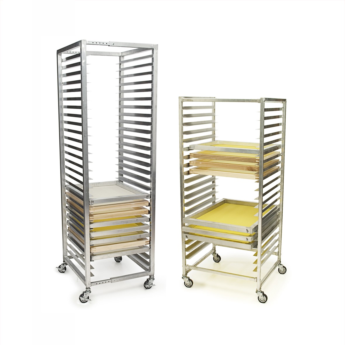 Screen printing frame dry racks