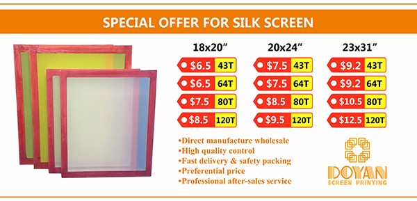 August Promotion-Pre-stretched Silk Screen Frame